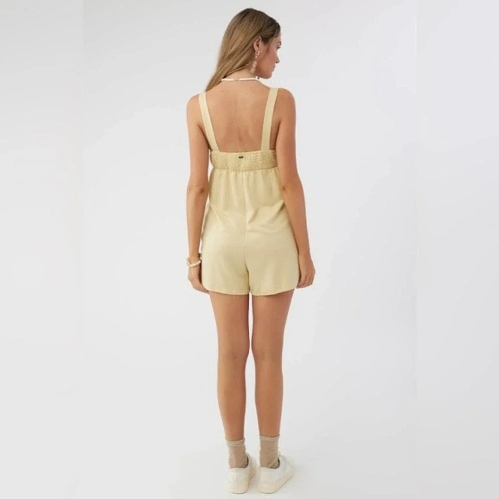 NWT ONEILL THEA KNIT ROMPER IN YELLOW . SIZE LARGE